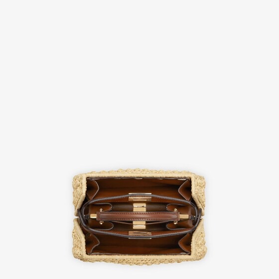 Fendi Peekaboo ISeeU Petite Brown leather and interlaced fiber bag - Image 3